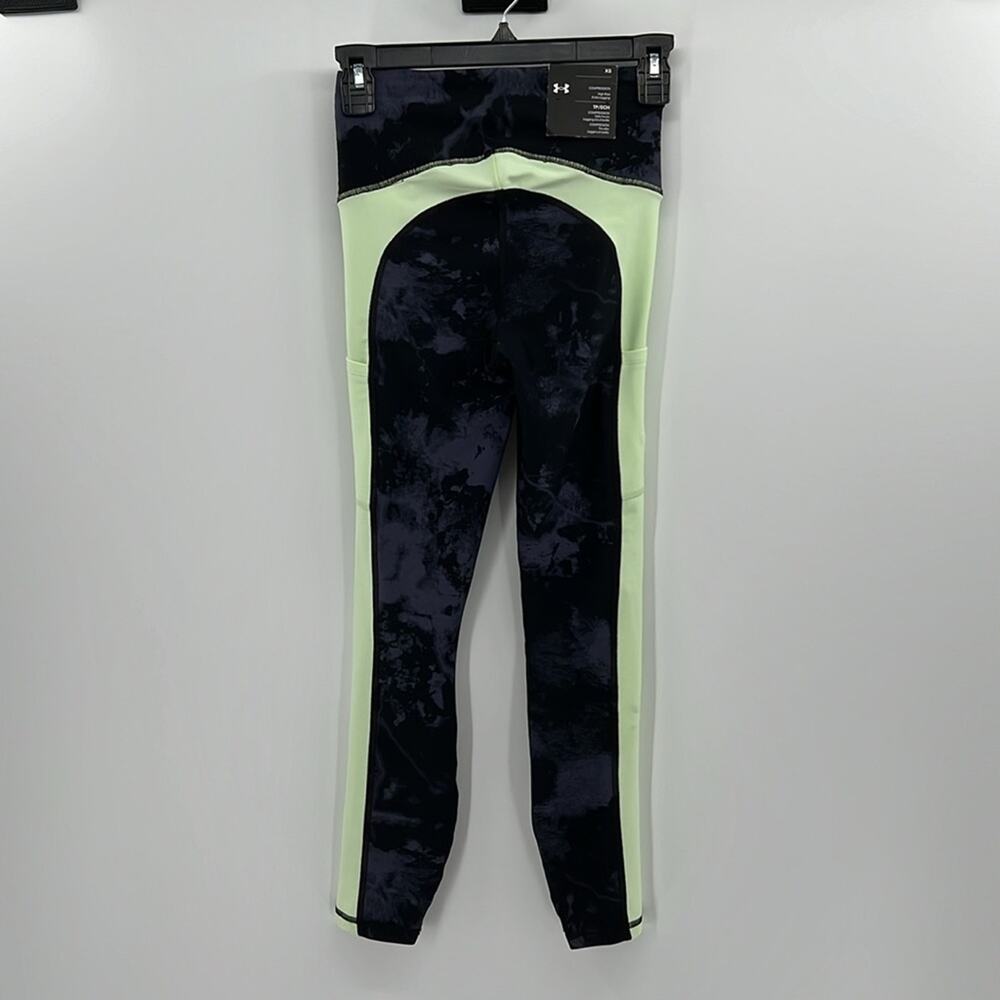 Under Armour Project Rock High Rise Compression Ankle Leggings - Blue/Lime - XS - Picture 7 of 7